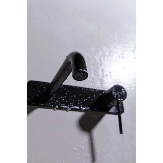 Смеситель для раковины настенный Allen Brau Glority 5.51004-31 (со скрытой частью) чёрный матовый - фото 10