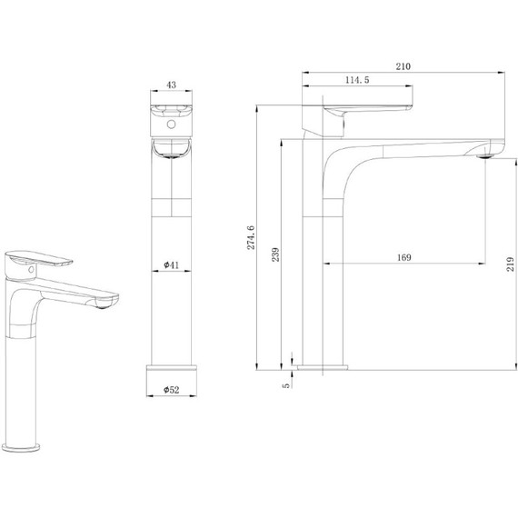 Смеситель для раковины Allen Brau Eclipse 2.0 5.E1A02-00 - фото 6