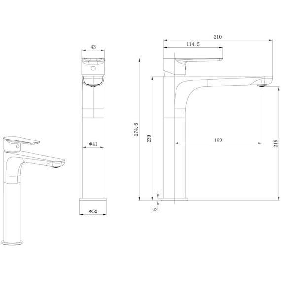 Смеситель для раковины Allen Brau Eclipse 2.0 5.E1A02-31, чёрный матовый - фото 2