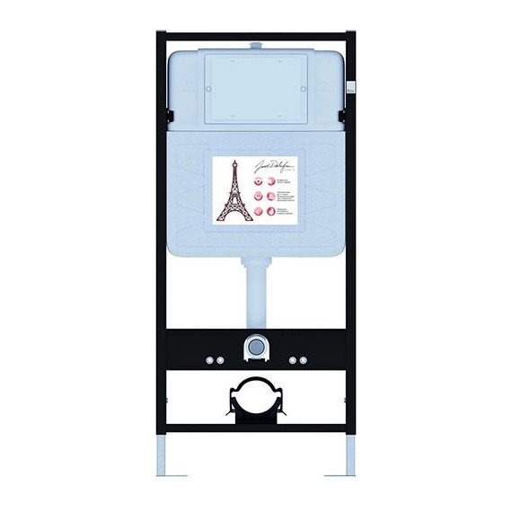 Инсталляция с подвесным безободковым унитазом Jacob Delafon Aleo E21731RU-00, сиденье с тонкой крышкой микролифт - фото 2
