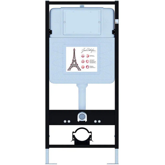 Инсталляция с подвесным безободковым унитазом Jacob Delafon Elite E21743RU-CP, сиденье с тонкой крышкой микролифт - фото 2