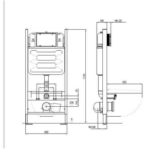 Инсталляция с подвесным безободковым унитазом Jacob Delafon Rodin+ E21750RU-CP, сиденье с тонкой крышкой микролифт - фото 9
