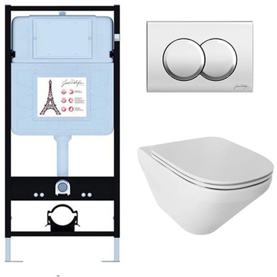 Инсталляция с подвесным унитазом Jacob Delafon Modern Life E21775RU-CP, сиденье с тонкой крышкой микролифт - фото 