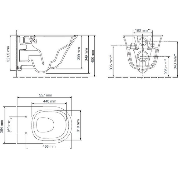 Инсталляция с подвесным безободковым унитазом Jacob Delafon Vive E28079RU-0, сиденье с тонкой крышкой микролифт - фото 9