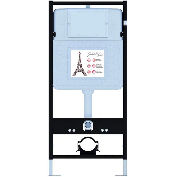 Инсталляция с подвесным безободковым унитазом Jacob Delafon Vive E28079RU-BL, сиденье с тонкой крышкой микролифт - фото 2