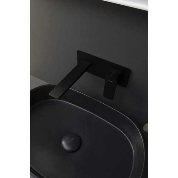 Смеситель для раковины настенный Allen Brau Infinity 5.21003-31 (со скрытой частью) чёрный матовый - фото 4