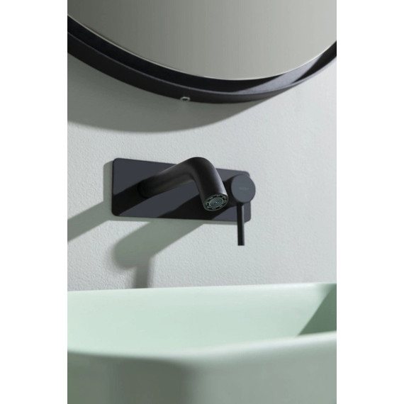 Смеситель для раковины настенный Allen Brau Priority 5.31003-31 (со скрытой частью) чёрный матовый - фото 8