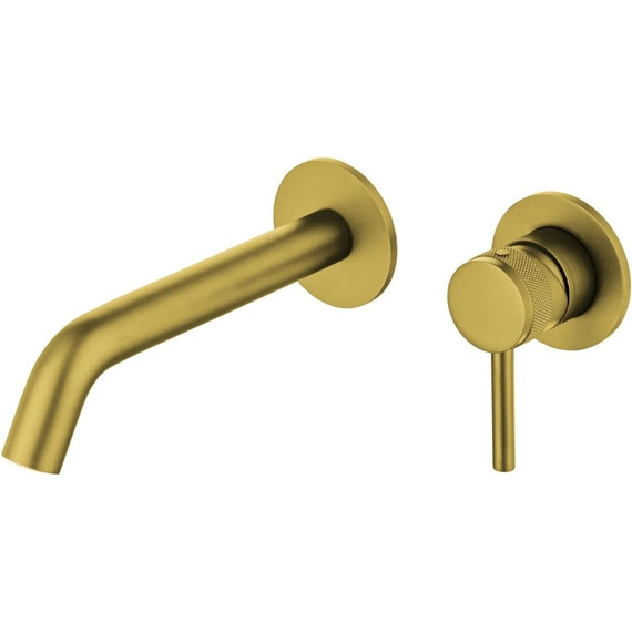 Смеситель для раковины настенный Allen Brau Priority 5.31030-GB (со скрытой частью) золото - фото 