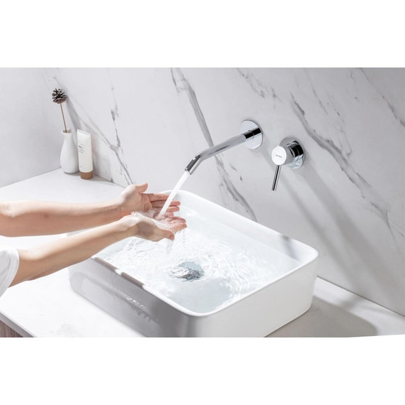 Смеситель для раковины настенный Allen Brau Priority 5.31A03-00 (со скрытой частью) - фото 10