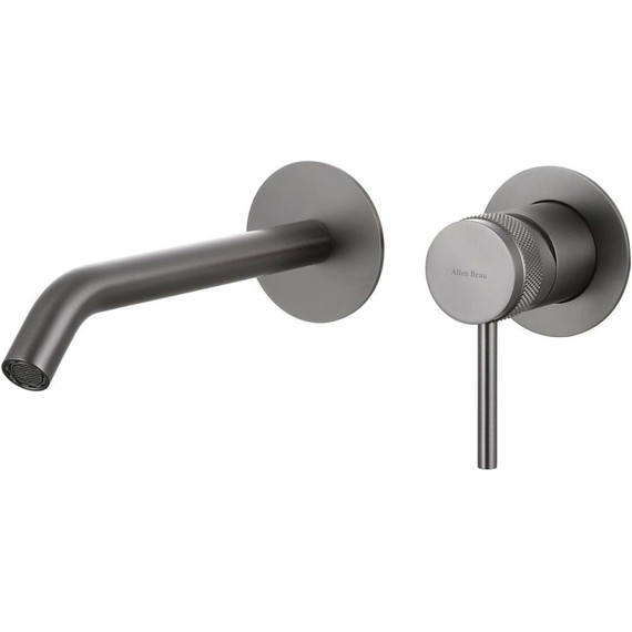 Смеситель для раковины настенный Allen Brau Priority 5.31A03-MG (со скрытой частью) графит - фото 