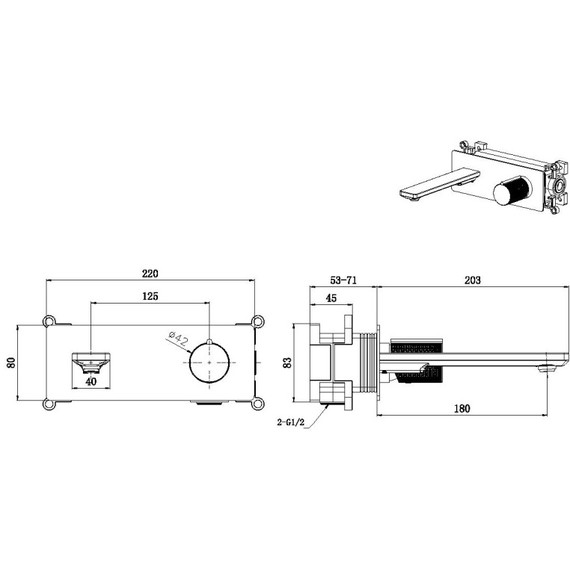 Смеситель для раковины настенный Allen Brau Liberty 5.33004-00 (со скрытой частью) - фото 4