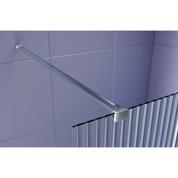 Душевая перегородка Aquatek Walk in 120 см AQ.WI.120.2CH (стекло 8 мм) с кронштейном в комплекте, серебро/матовое - фото 2