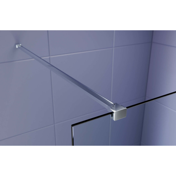 Душевая перегородка Aquatek Walk in 140 см AQ.WI.140.3CH (стекло 8 мм) с кронштейном в комплекте, серебро/матовое - фото 4