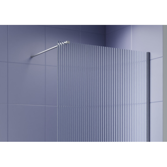 Душевая перегородка Aquatek Walk in 100 см AQ.WI.100.2GM (стекло 8 мм) с кронштейном в комплекте, оружейная сталь/матовое - фото 2