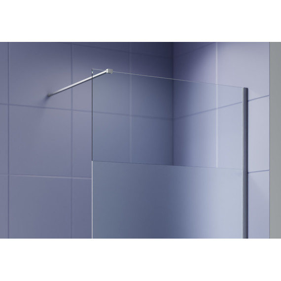 Душевая перегородка Aquatek Walk in 120 см AQ.WI.120.3CH (стекло 8 мм) с кронштейном в комплекте, серебро/матовое - фото 4