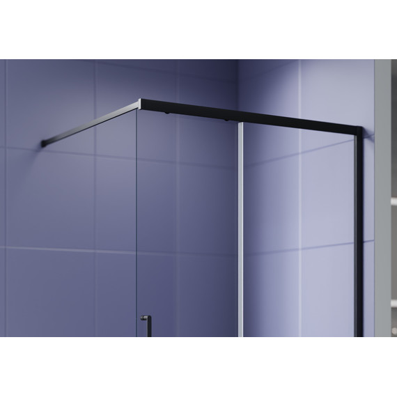Душевая перегородка Aquatek Walk in 120 см AQ.WISL.120.1BL (стекло 8 мм) с кронштейном в комплекте, чёрный матовый/прозрачное - фото 3