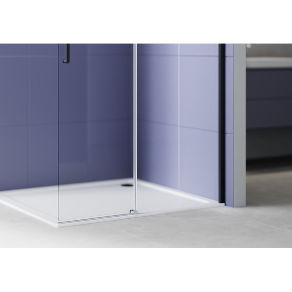 Душевая перегородка Aquatek Walk in 120 см AQ.WISL.120.1BL (стекло 8 мм) с кронштейном в комплекте, чёрный матовый/прозрачное - фото 4