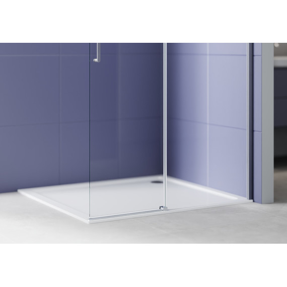 Душевая перегородка Aquatek Walk in 120 см AQ.WISL.120.1GM (стекло 8 мм) с кронштейном в комплекте, оружейная сталь/прозрачное - фото 3