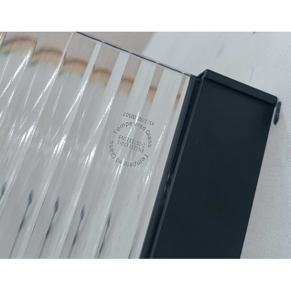 Душевая перегородка Aquatek Walk in 100 см AQ.WI.100.2BL (стекло 8 мм) с кронштейном в комплекте, чёрный матовый/матовое - фото 3