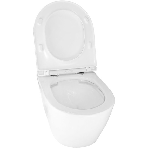 Унитаз подвесной безободковый Azario Uno AZ-2380 с тонкой крышкой микролифт - фото 13