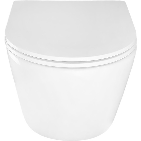 Унитаз подвесной безободковый Azario Uno AZ-2380 с тонкой крышкой микролифт - фото 3