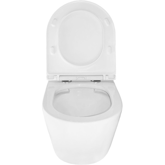 Унитаз подвесной безободковый Azario Uno AZ-2380 с тонкой крышкой микролифт - фото 14