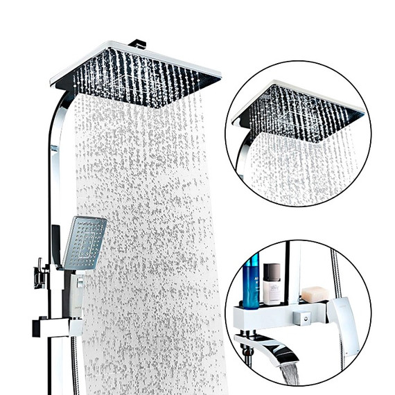 Душевая стойка Gappo Jacob G2407-8, белый/хром - фото 7