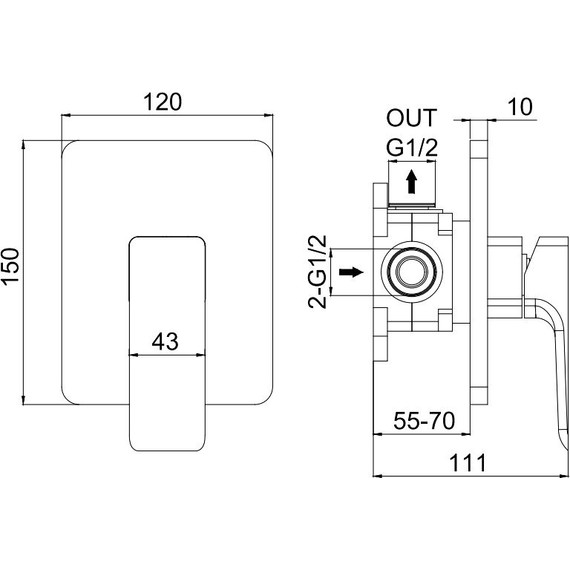 Смеситель для душа Allen Brau Infinity X1 5.21015-00 (со скрытой частью) - фото 6