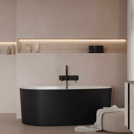 Смеситель для ванны Allen Brau Priority 5.31A05-31 (со скрытой частью) чёрный матовый - фото 15