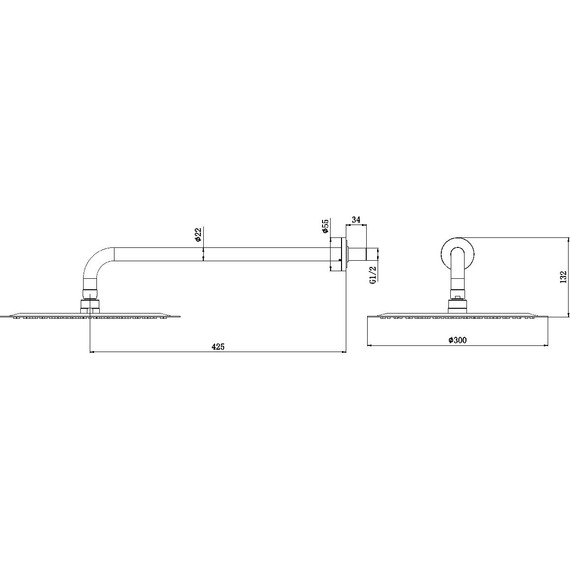 Верхний душ Allen Brau Priority 300 мм 5.31A17-MG, графит - фото 4