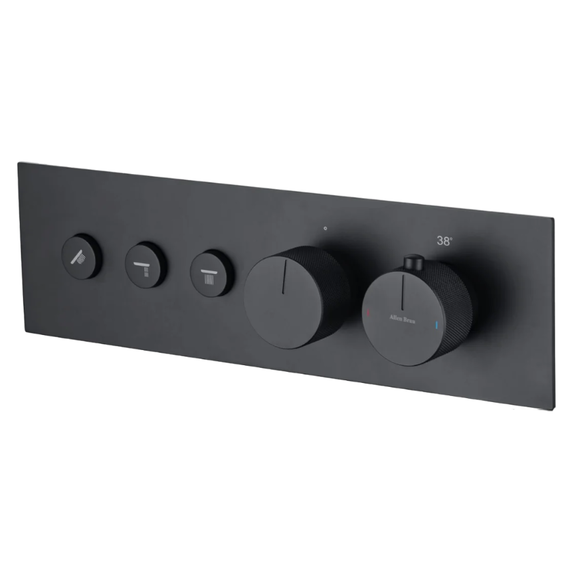 Смеситель для душа с термостатом Allen Brau Liberty 5.33003-31 (со скрытой частью) чёрный матовый - фото 