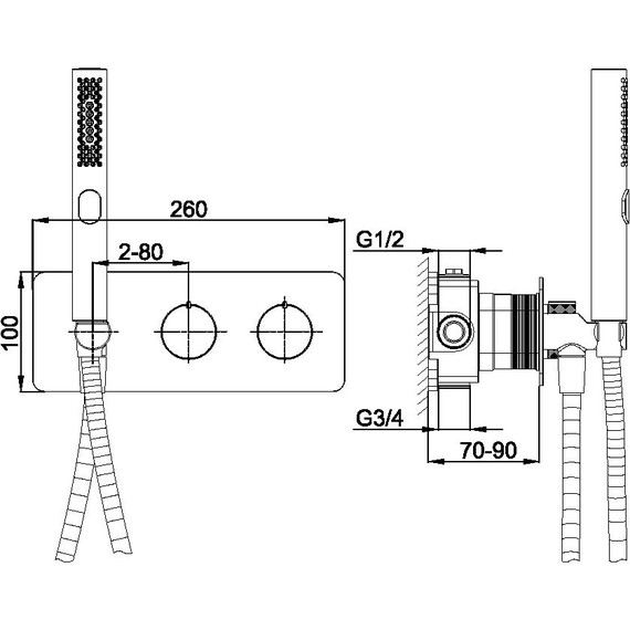 Смеситель для душа Allen Brau Liberty 5.33009-31 (со скрытой частью) чёрный матовый - фото 5