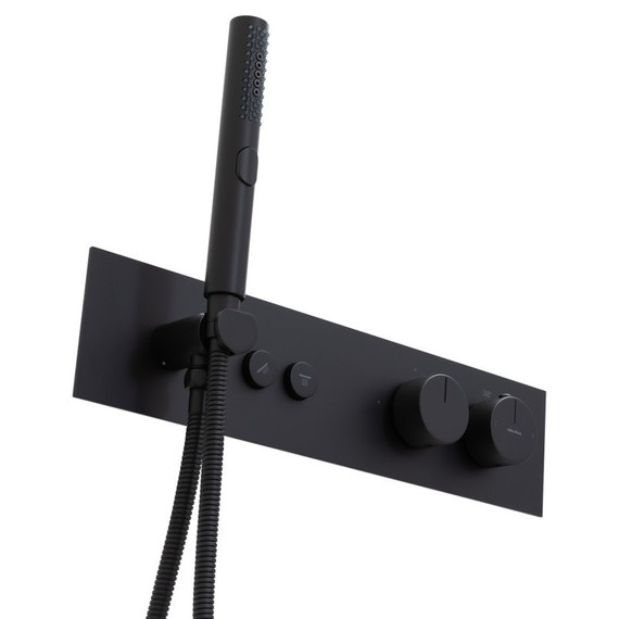 Смеситель для душа с термостатом Allen Brau Liberty 5.33010-31 (со скрытой частью) чёрный матовый - фото 3