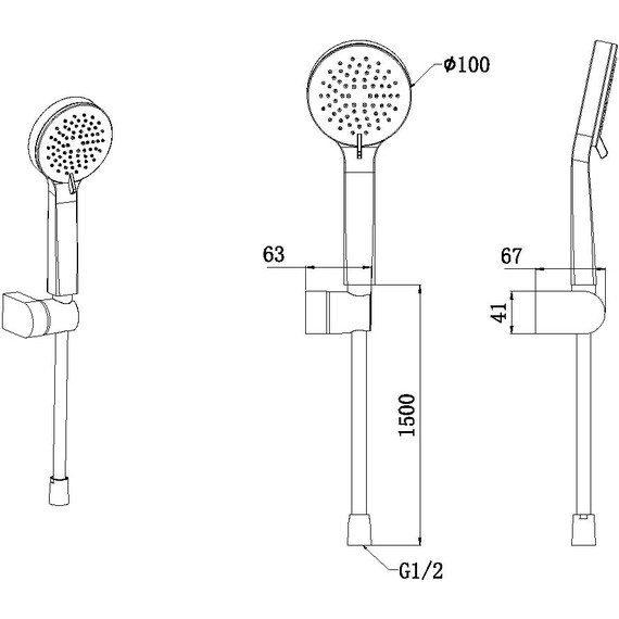Душевой гарнитур Allen Brau Eclipse 5.E1005-00 - фото 3