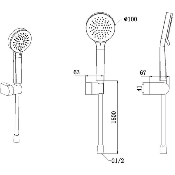 Душевой гарнитур Allen Brau Eclipse 5.E1005-31, чёрный матовый - фото 3