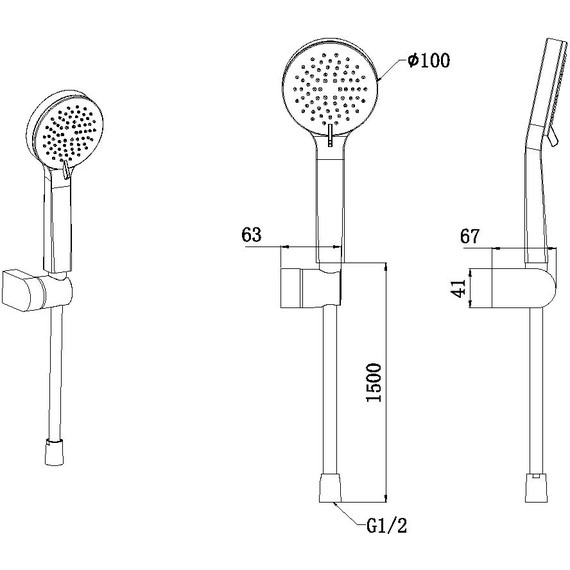 Душевой гарнитур Allen Brau Eclipse 5.E1005-BN, никель - фото 3