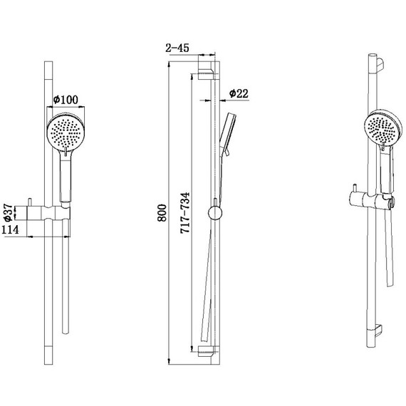 Душевой гарнитур Allen Brau Eclipse 5.E1008-31, чёрный матовый - фото 4