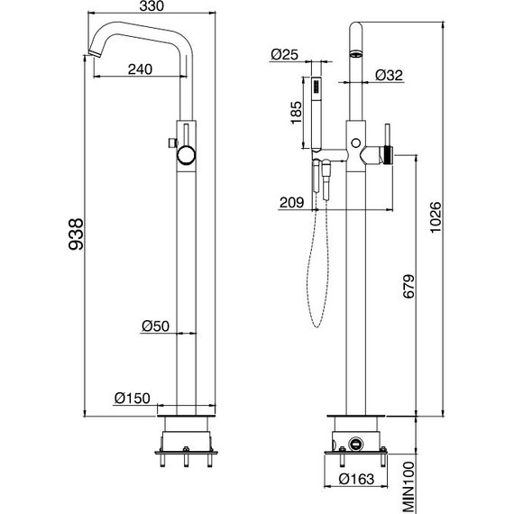 Смеситель для ванны Allen Brau Priority 5.31008-00 (со скрытой частью) - фото 13