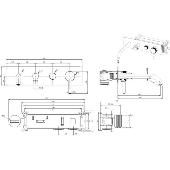 Смеситель для ванны Allen Brau Priority 5.31A05-00 (со скрытой частью) - фото 14