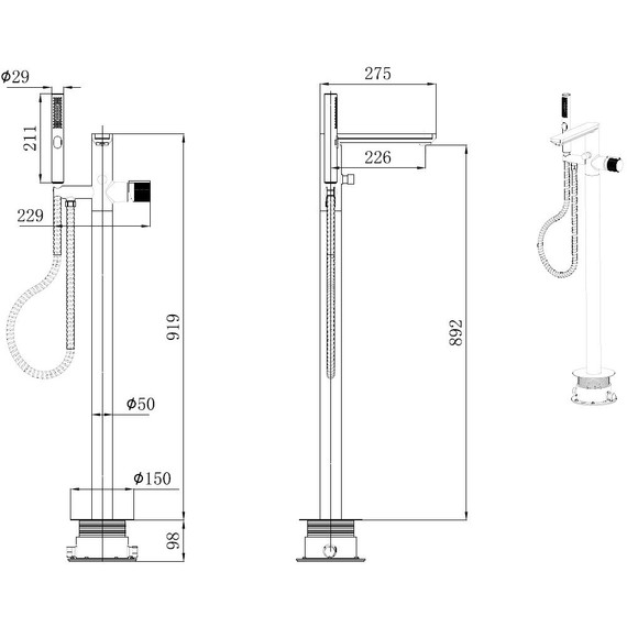 Смеситель для ванны Allen Brau Liberty 5.33012-00 (со скрытой частью) - фото 5