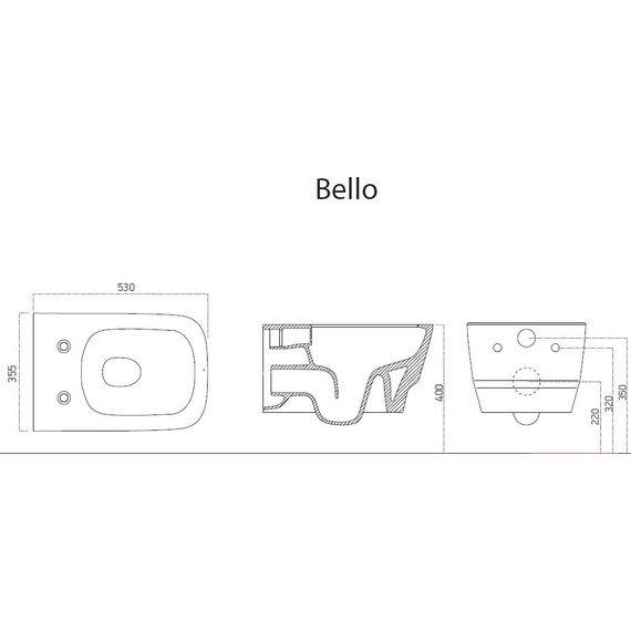 Унитаз-биде подвесной безободковый Boheme Bello 971-2-W, белый глянцевый - фото 5