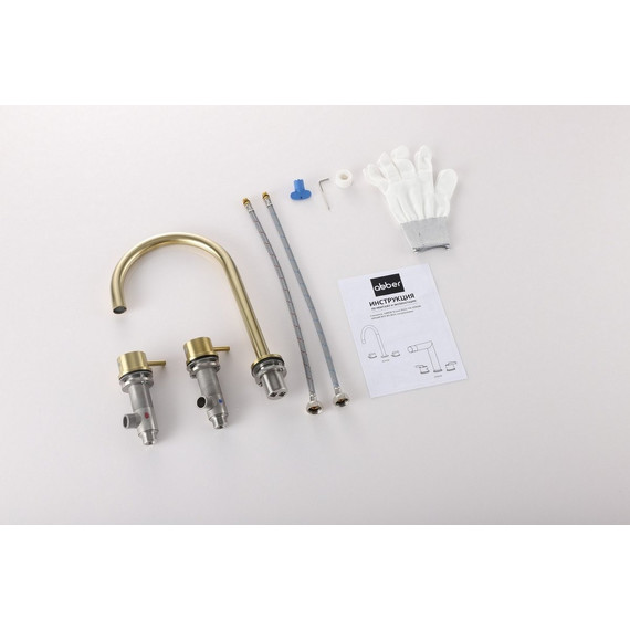 Смеситель для раковины ABBER Wasser Kreis 316 AF8108BG-M, золото брашированное - фото 2