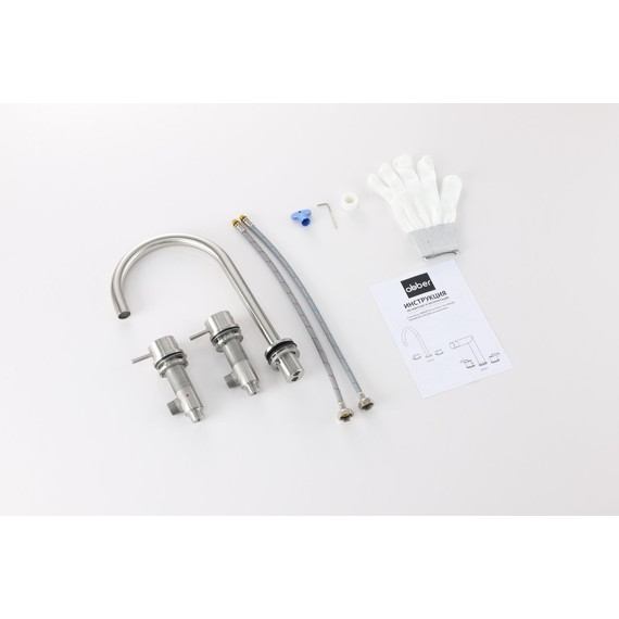 Смеситель для раковины ABBER Wasser Kreis 316 AF8108BST-M, сталь брашированная - фото 2