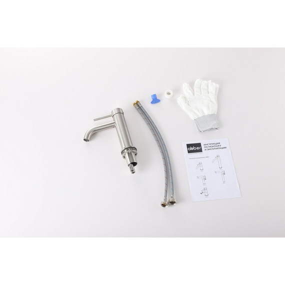 Смеситель для раковины Abber Wasser Kreis 316 AF8110BST, сталь брашированная - фото 2