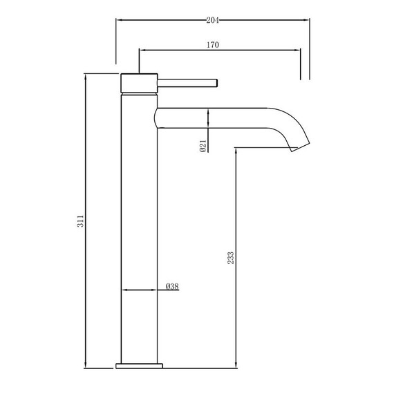 Смеситель для раковины высокий Abber Wasser Kreis 316 AF8111BG-L, брашированное золото - фото 2