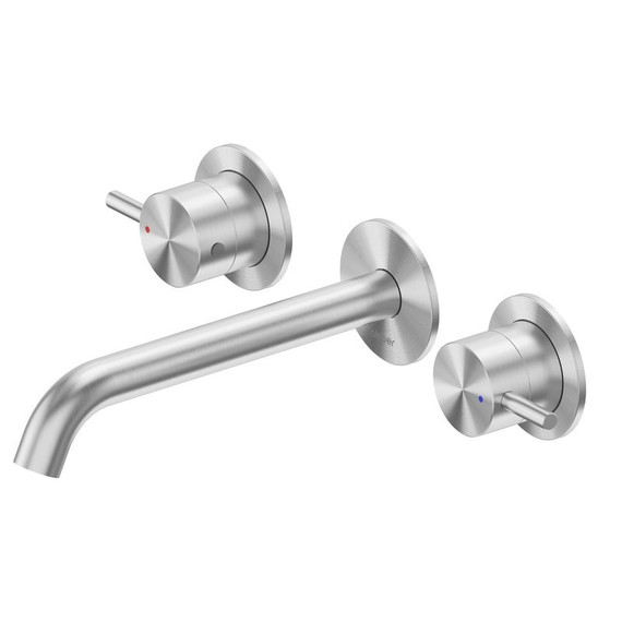 Смеситель для раковины настенный Abber Wasser Kreis 316 AF81123BST-L (со скрытой частью) сталь брашированная - фото 