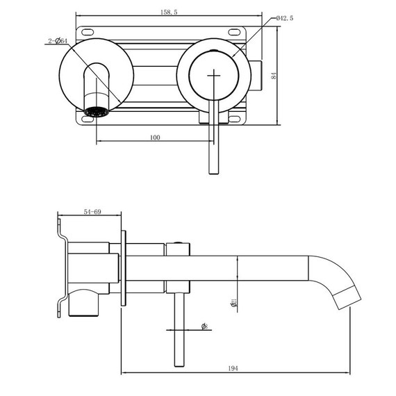 Смеситель для раковины настенный Abber Wasser Kreis 316 AF8112BG-M (со скрытой частью) золото брашированное - фото 2