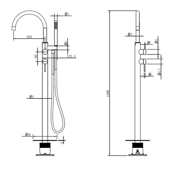 Смеситель для ванны Abber Wasser Kreis 316 AF8115BST (со скрытой частью) сталь брашированная - фото 2