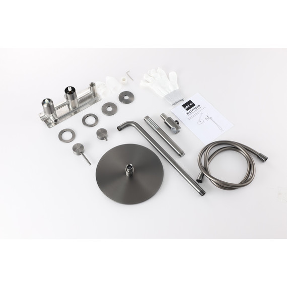 Душевая система для душа Abber Wasser Kreis 316 AF8118BGG, оружейная сталь брашированная - фото 2