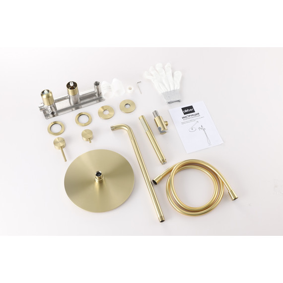 Душевая система для душа Abber Wasser Kreis 316 AF8118BG, золото брашированное - фото 2